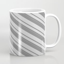 [ Thumbnail: Grey & Light Grey Colored Lines/Stripes Pattern Coffee Mug ]