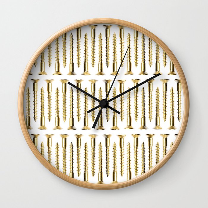 Golden Screws Texture Wall Clock