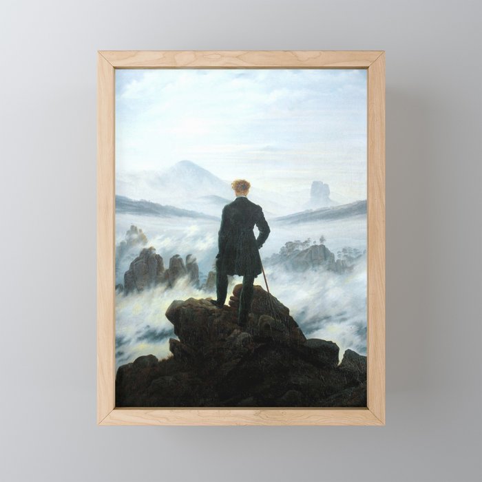 Wanderer above the Sea of Fog Framed Mini Art Print