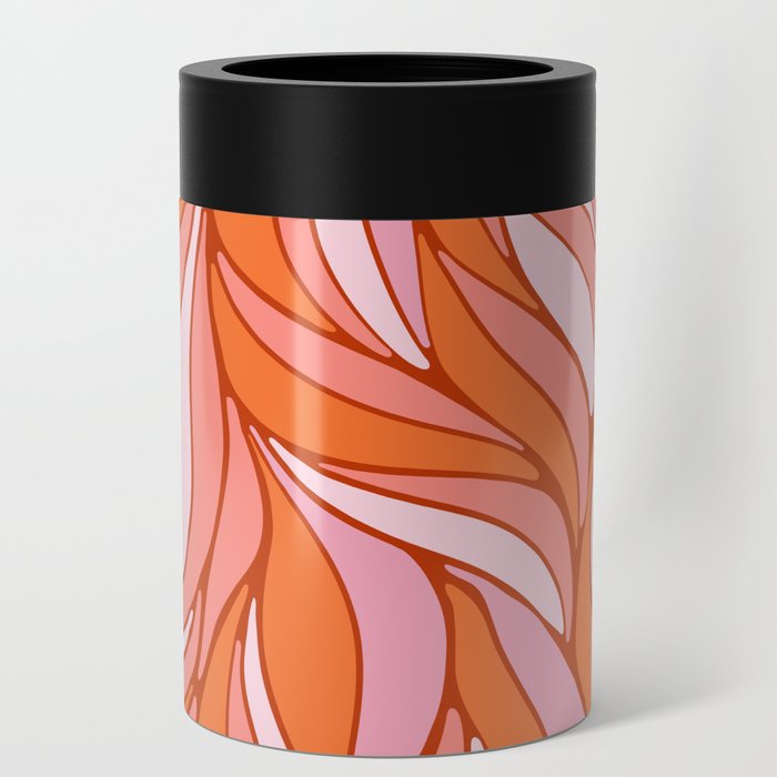 Colorful Abstract - Peachy Pink Orange Can Cooler