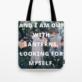 looking for myself Tote Bag | Painting, Emilydickinson, Typography, Johnsingersargent, Poetry 