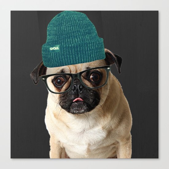 Pug Life ( Hipster ) Canvas Print