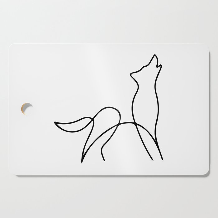 Picasso wolf Art - Minimal wolf Line Drawing Cutting Board