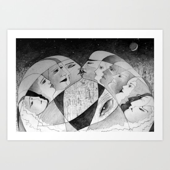 when two souls meet Art Print