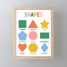 Shapes Poster - Colorful Geometry Education Nursery Prints Framed Mini Art Print
