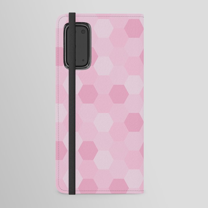 Pink Hexagon polygon pattern. Digital Illustration background Android Wallet Case