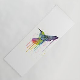 Hummingbird Rainbow Watercolor Yoga Mat