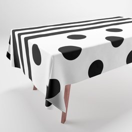 STRIPES & POIS (BLACK-WHITE) Tablecloth