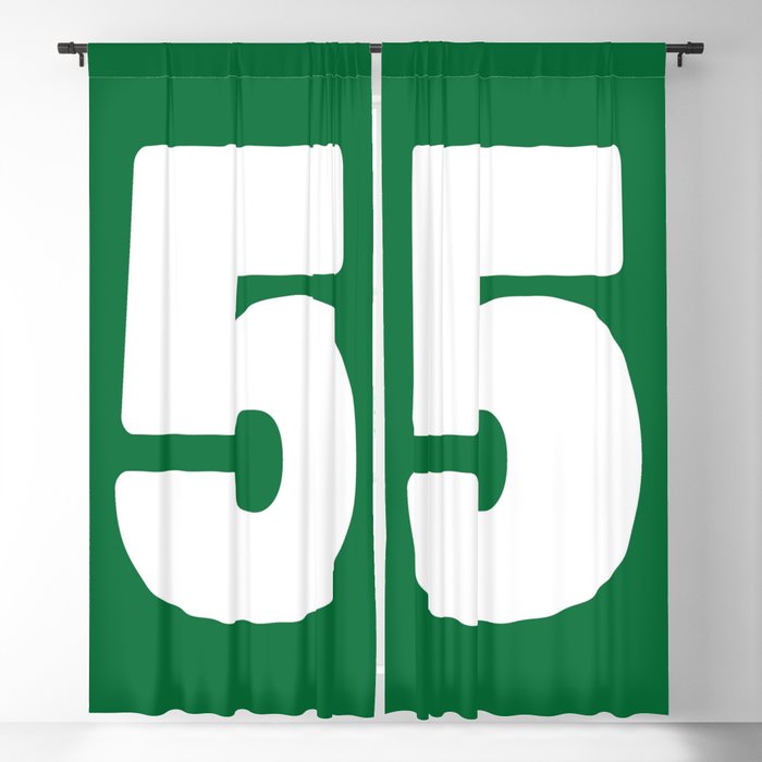 5 (White & Olive Number) Blackout Curtain