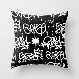 Black and White Graffiti Throw Pillow