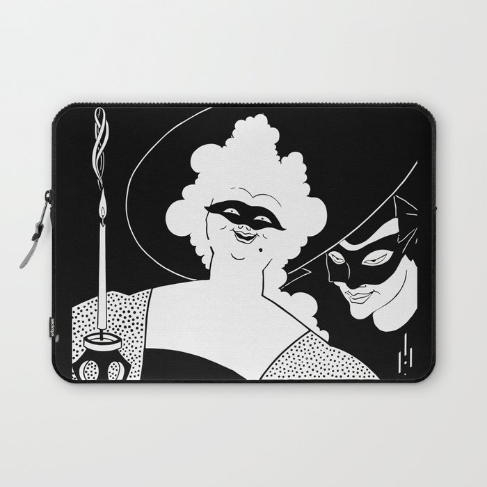 Carnival or Masquerade Ball black and white art Laptop Sleeve
