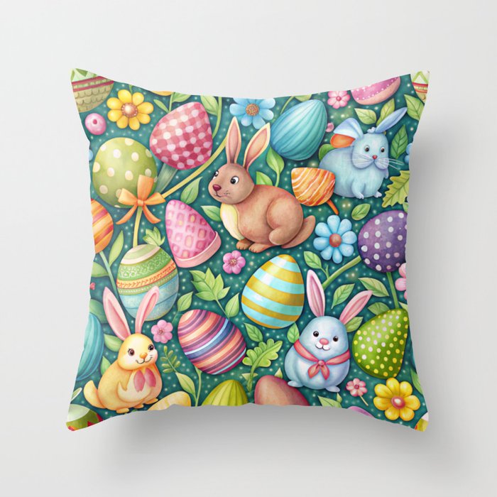 Easter pattern Throw Pillow