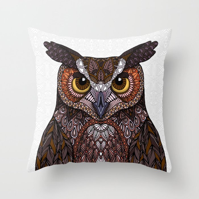 Great Horned Owl 2016 Throw Pillow