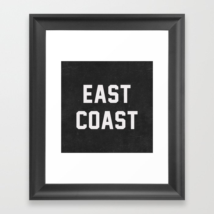 East Coast - black Framed Art Print