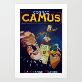 Vintage French Cognac Camus La Grand Marque Alcoholic Beverage Advertising Poster Art Print