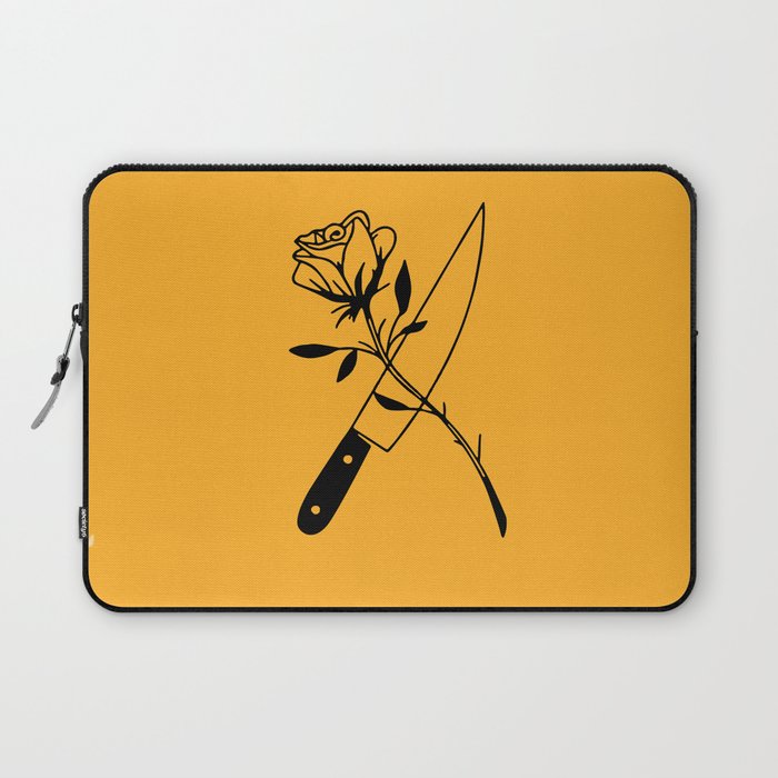 Knife and Rose Drawing Laptop Sleeve