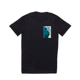 Teal Tide Alcohol Ink Abstract T Shirt