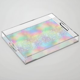 Pretty Rainbow Holographic Glitter Acrylic Tray