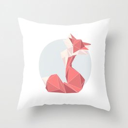 Origami Fox Throw Pillow