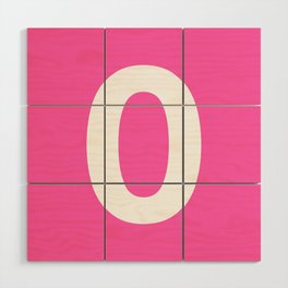 Number 0 (White & Pink) Wood Wall Art
