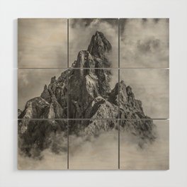 Dolomites Black and White Wood Wall Art