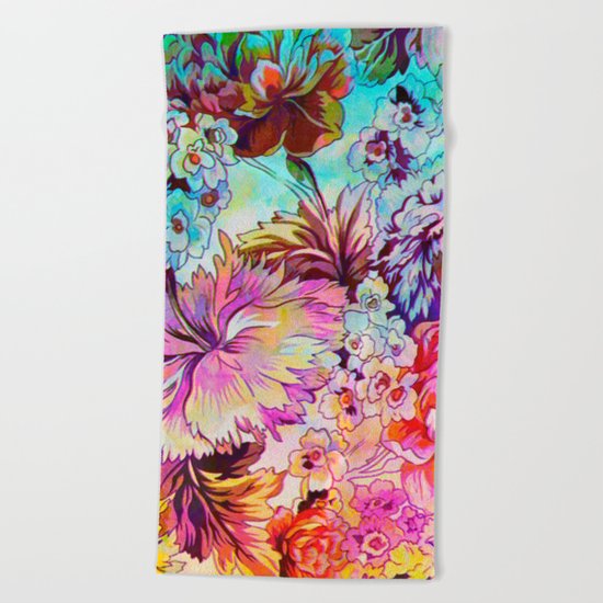 bright bouquet Beach Towel