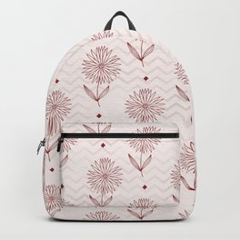 Elegant rose gold burgundy geometrical floral pattern Backpack
