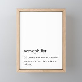 nemophilist meaning Framed Mini Art Print
