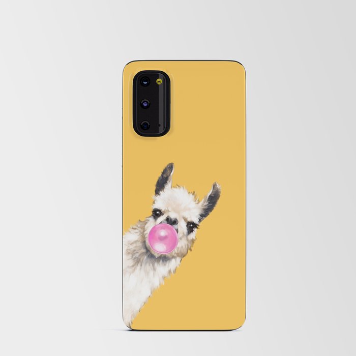 Bubble Gum Sneaky Llama in Yellow Android Card Case