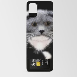 Spiked Grey and White Cat Android Card Case