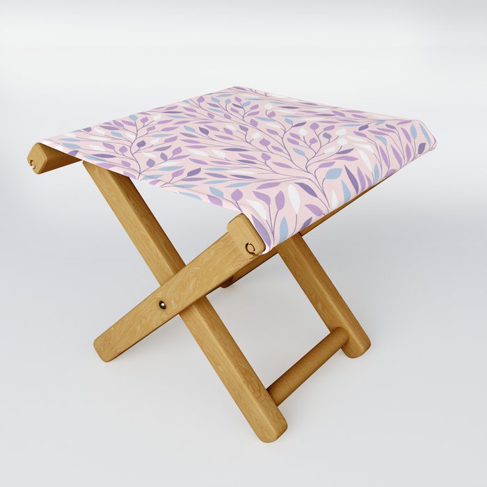 Pastel Leaves Forest Folding Stool