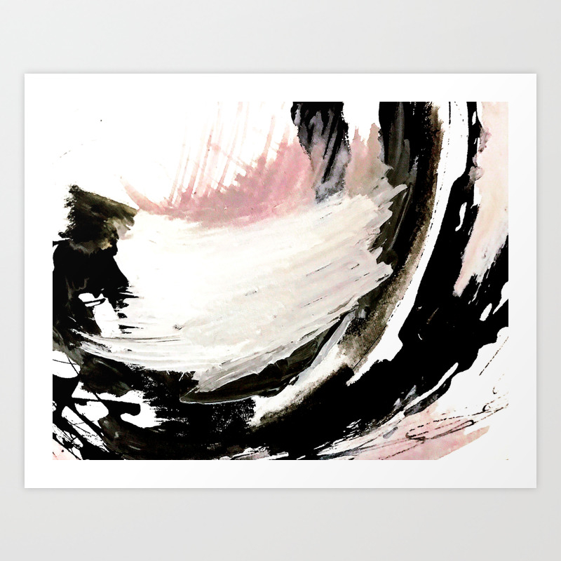 Crash An Abstract Mixed Media Piece In Black White And Pink Art
