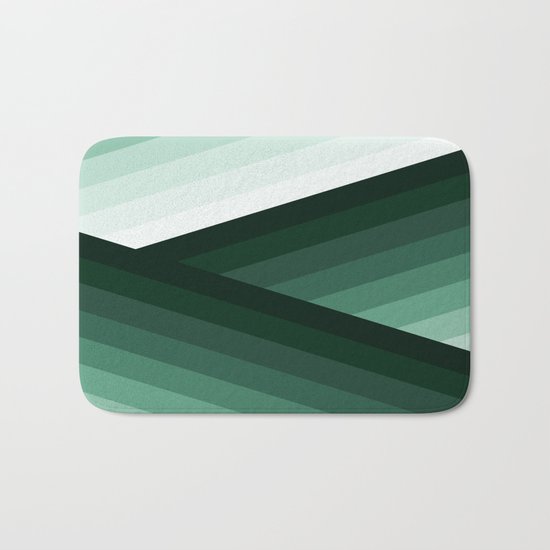 Serene Contemporary Green Ombre Design Bath Mat