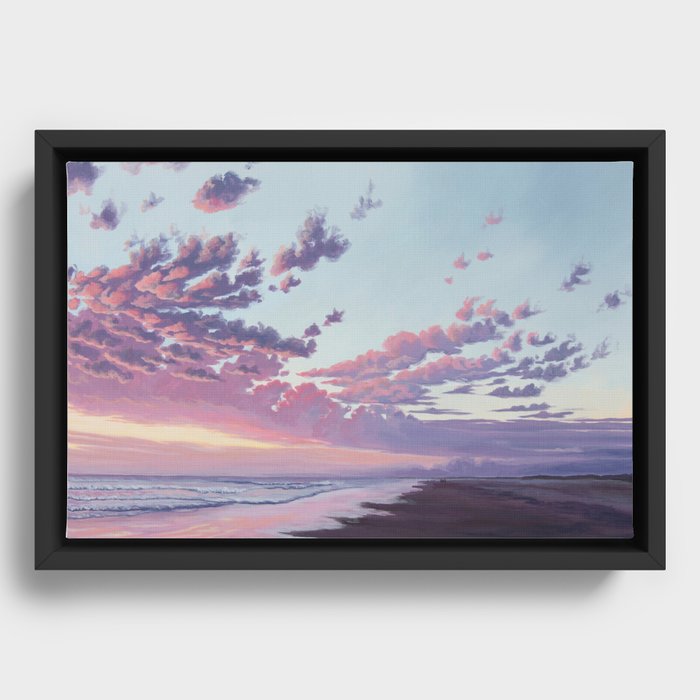 Sunset at the Beach Framed Canvas