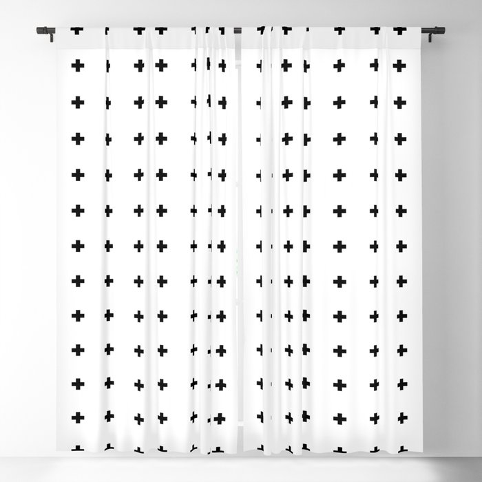 Swiss Cross White Small Blackout Curtain