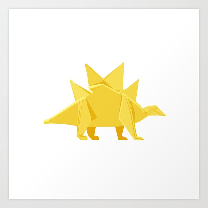 Origami Stegosaurus Flavum Art Print