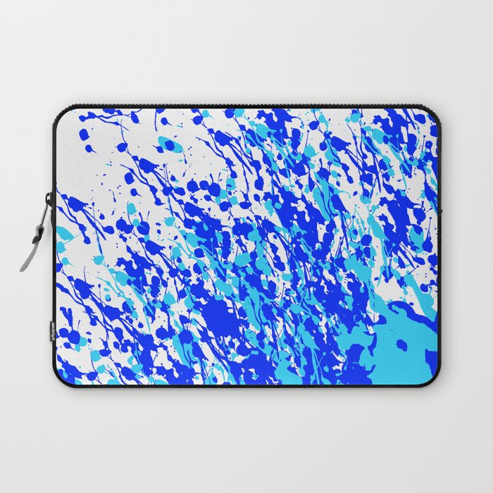 Splash and Drip Art Blue Laptop Sleeve
