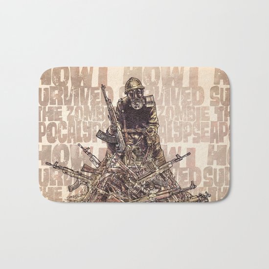 How I Survived The Zombie Apocalypse (colour option) Bath Mat