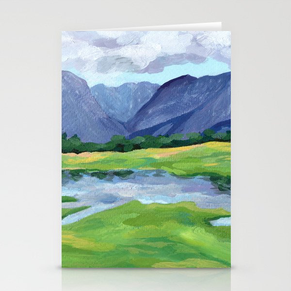 Mountain Lake in the Spring Art Print Stationery Cards