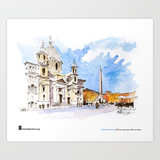 Matthew Brehm, "Roma, Piazza Navona" Art Print