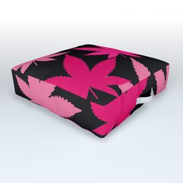 Stoner Art - Pink Cannabis Leaves Pattern Outdoor Floor Cushion