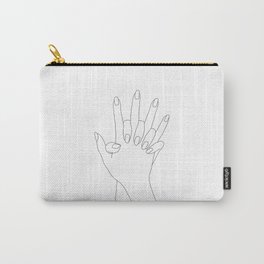 Holding hands line art - Verity Carry-All Pouch | Illustration, Love, One, Gallerywall, Woman, Black, Bestfriend, Minimal, Nails, Hands 