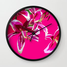 Pink Lily Wall Clock