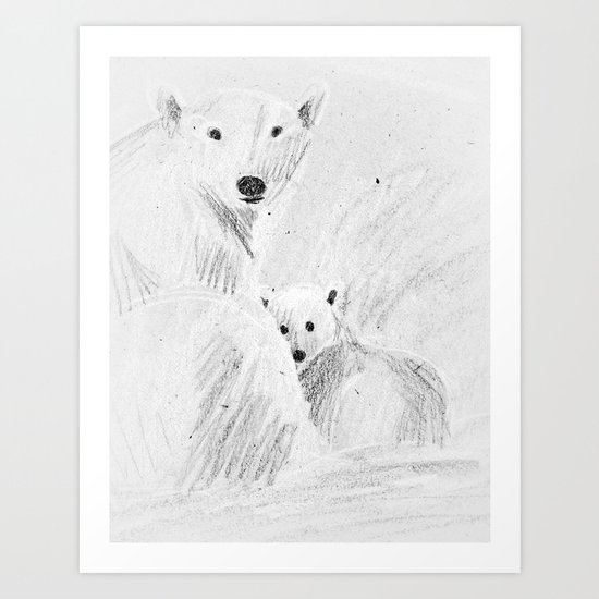 arctic bears Art Print