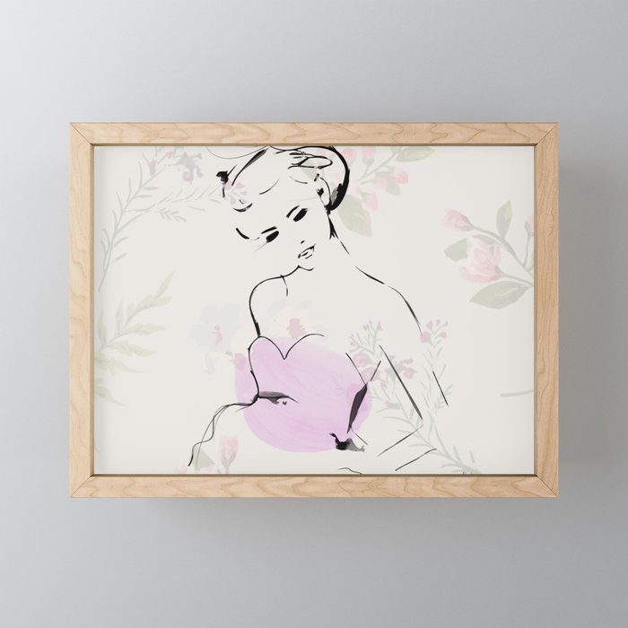 Flower Girl Framed Mini Art Print