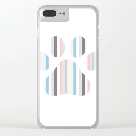Decorative Paw Print Clear iPhone Case