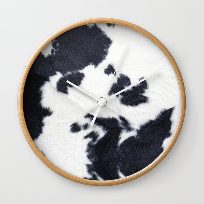 Scandinavian Hygge Faux Cowhide Wall Clock