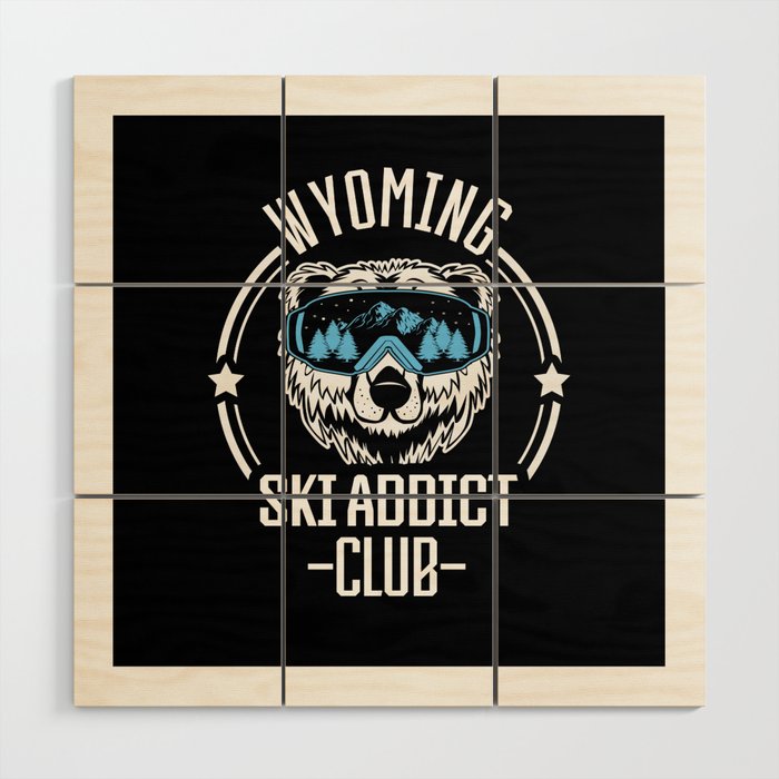 Wyoming skiing club Wood Wall Art