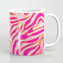 Zebra Print Pink And Orange Zebra Stripes Wild Animal Print Preppy Decor Modern Zebra Pattern Coffee Mug