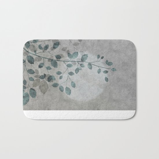 Pale moon mixed media illustration Bath Mat
